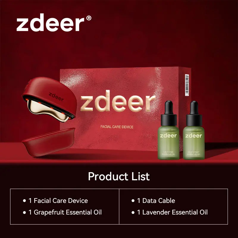 Zdeer LED Red Light Therapy Face & Neck Massager – Heated Gua Sha Facial Sculpting Device with Vibration for Firming & Lifting, Perfect Christmas & Valentine’S Day Gift for Her