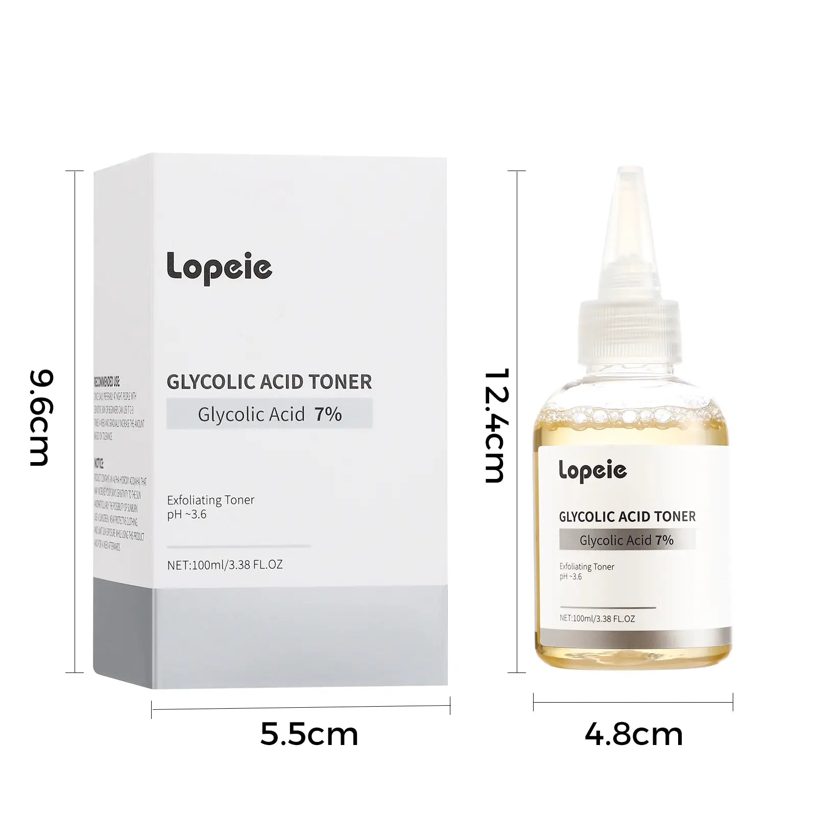 Lopeie 7% Glycolic Acid Exfoliating Toner – Smooth Skin Texture & Brighten Dull Skin, Gentle AHA Toner for Daily Skincare, 100Ml