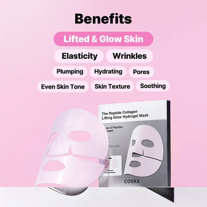 [COSRX Official] Pretty in Pink - Lift & Bright | the Peptide Collagen Hydrogel Eye Patch (60 Patches) | the Peptide Collagen Lifting Glow Hydrogel Mask_3Ea | the 6 Peptide First Step Serum | Lift, Firm and Glow with Peptides & Collagen