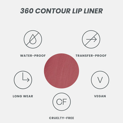 Wonderskin Perfect Lip Duo - Lip Stain & Lipliner, Waterproof, Nourishing, Vegan, Cruelty-Free, Long-Lasting, Flawless Makeup
