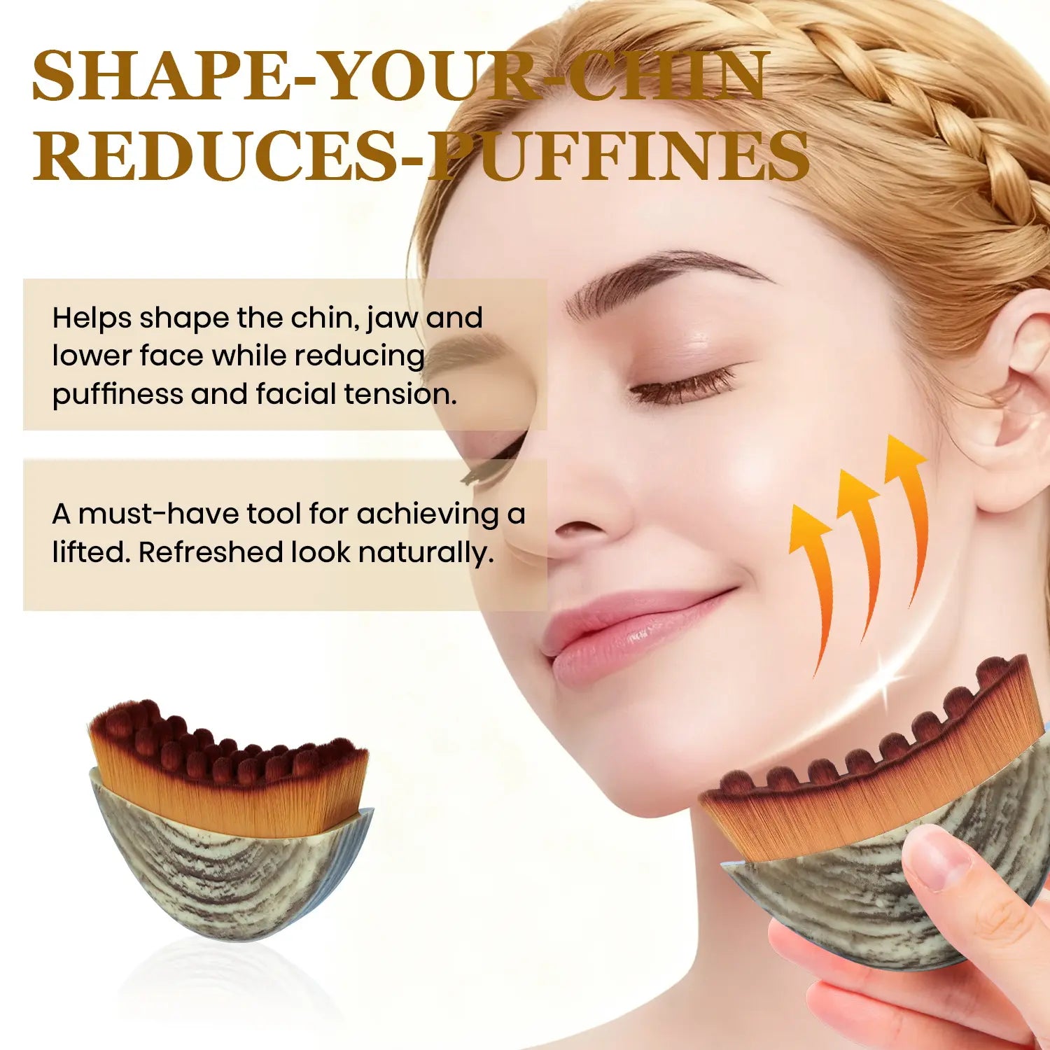 Cotsoco Lymphatic Contour Face Brush for Jawline & Chin Sculpting, Dry Brushing Massager for Lymphatic Drainage & Facial Fatigue Relief, Ergonomically Designed to Fit the Skin Precisely, Gift for Women, Valentine'S Day Gift