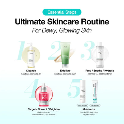 [Anua Official] Viral Ultimate Glass Skin Bundle | Salmon PDRN + Niacinamide + Double Cleansing + Collagen Mask| Daily Korean Skincare Kit Hydrating Calming