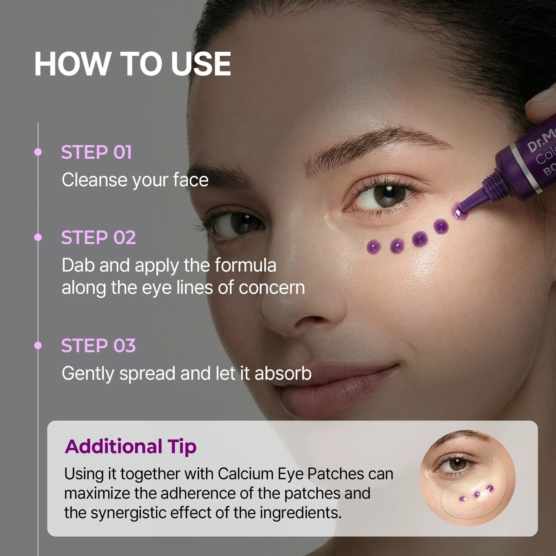 [Dr.Melaxin Official] Calcium Bonding Eye Cream Formulated for Sunken Under-Eyes, Sagging Eye Bags, and Fine Lines
