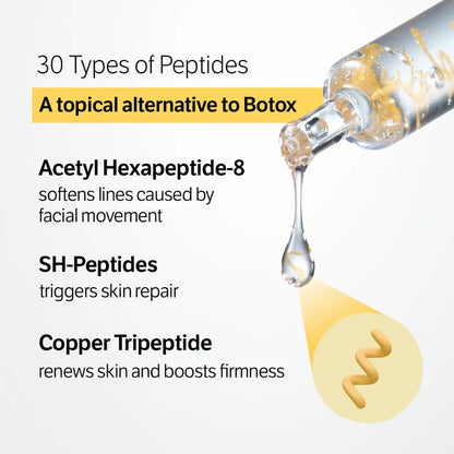 [Sungboon] Silk Lifting Peptide Ampoule | Wrinkle Care | Face-Lift at Home Serum with Peptides & Deep Collagen | Plumping, Smooth, anti Aging Korean Skincare (30Ml)