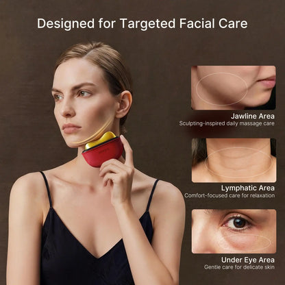 Zdeer LED Red Light Therapy Face & Neck Massager – Heated Gua Sha Facial Sculpting Device with Vibration for Firming & Lifting, Perfect Christmas & Valentine’S Day Gift for Her