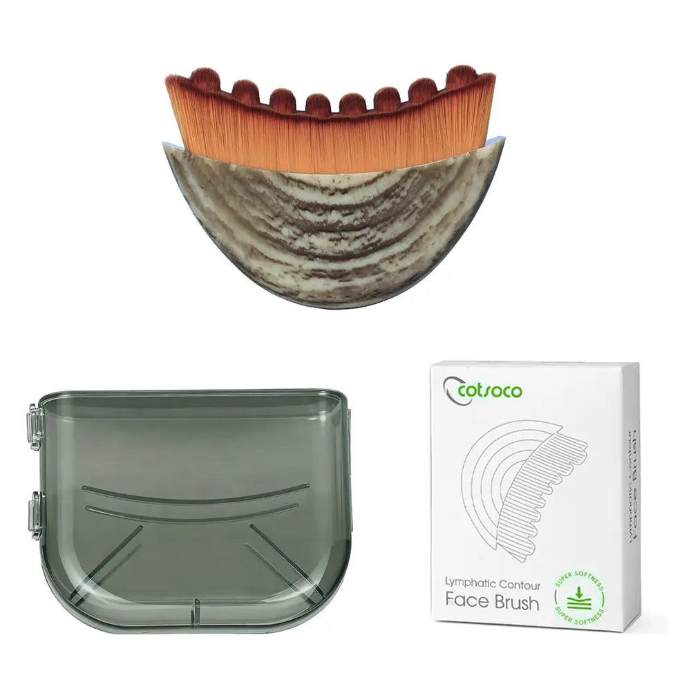Cotsoco Lymphatic Contour Face Brush for Jawline & Chin Sculpting, Dry Brushing Massager for Lymphatic Drainage & Facial Fatigue Relief, Ergonomically Designed to Fit the Skin Precisely, Gift for Women, Valentine'S Day Gift