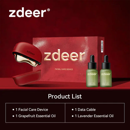 Zdeer LED Red Light Therapy Face & Neck Massager – Heated Gua Sha Facial Sculpting Device with Vibration for Firming & Lifting, Perfect Christmas & Valentine’S Day Gift for Her