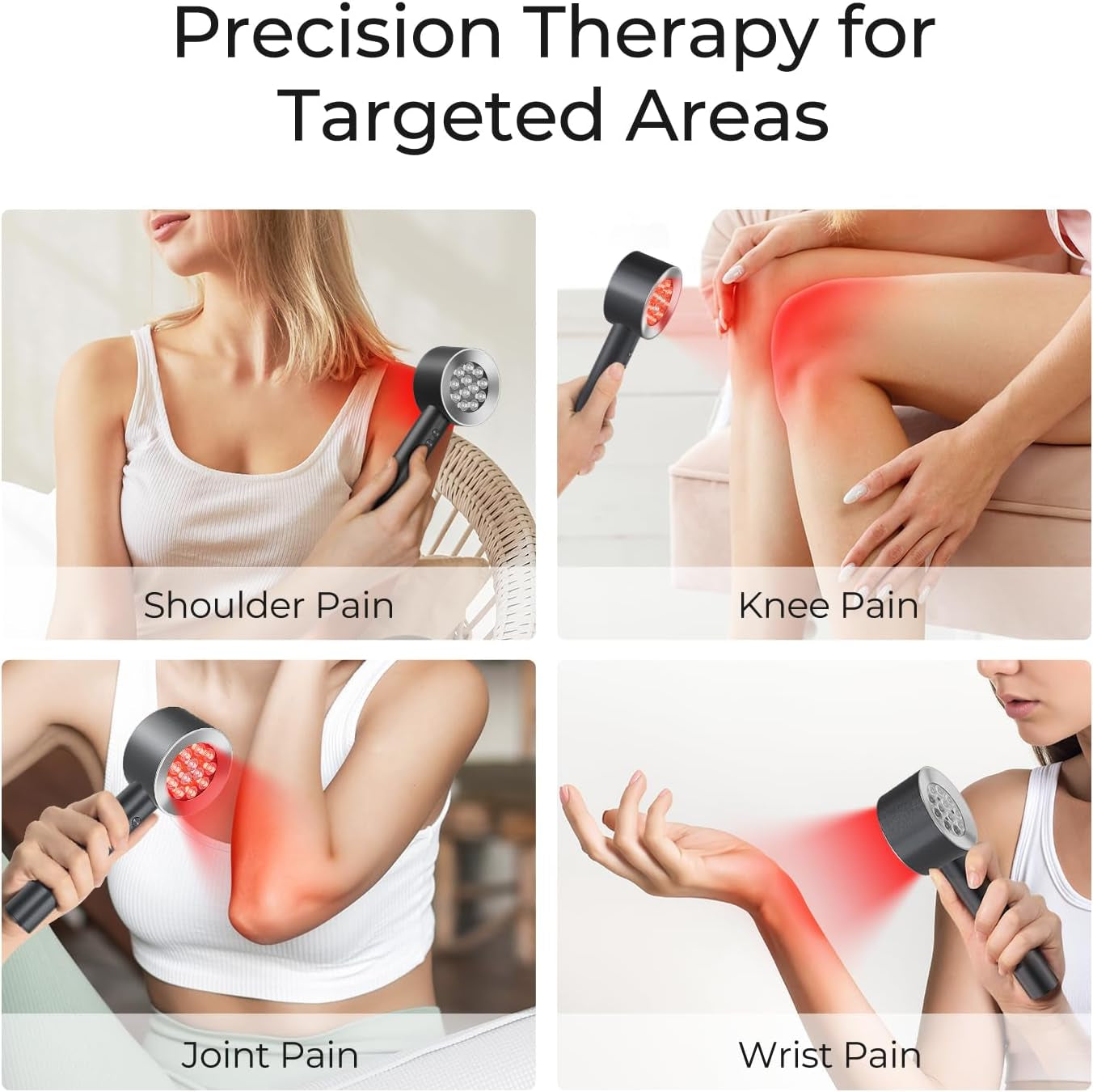 2-In-1 Red and Blue Light Therapy for Face Body - Portable Rechargeable Red Light Therapy Wand Device for Skin Back Muscle Knee Joint Shoulder Pain - 24 Leds(Grey)