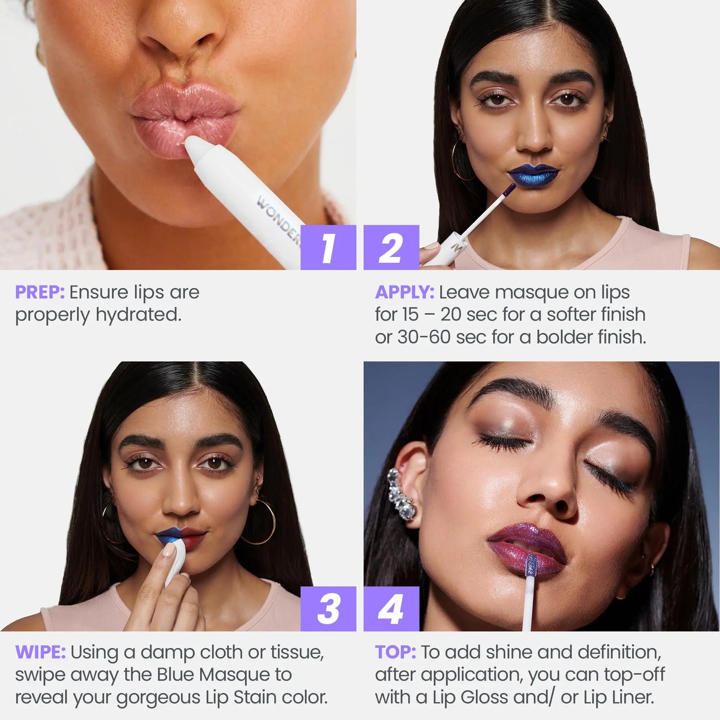 Wonderskin Perfect Lip Duo - Lip Stain & Lipliner, Waterproof, Nourishing, Vegan, Cruelty-Free, Long-Lasting, Flawless Makeup