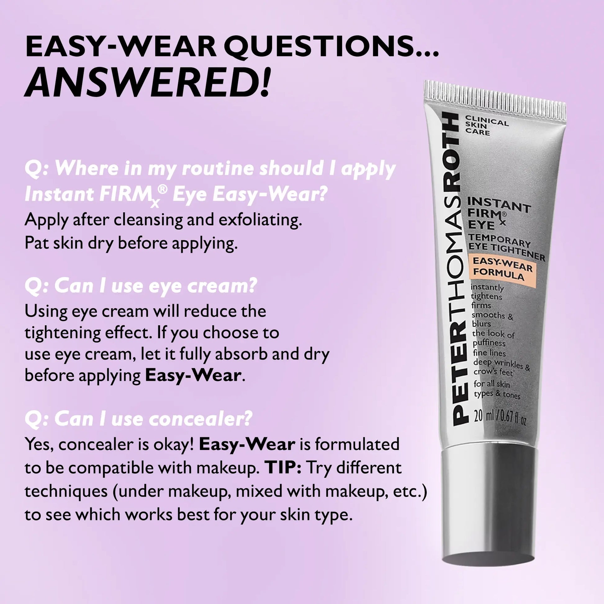 Peter Thomas Roth Instant Firmx Easy Wear Eye Tightener, Neutralizing Sheer Tint, Brush Included