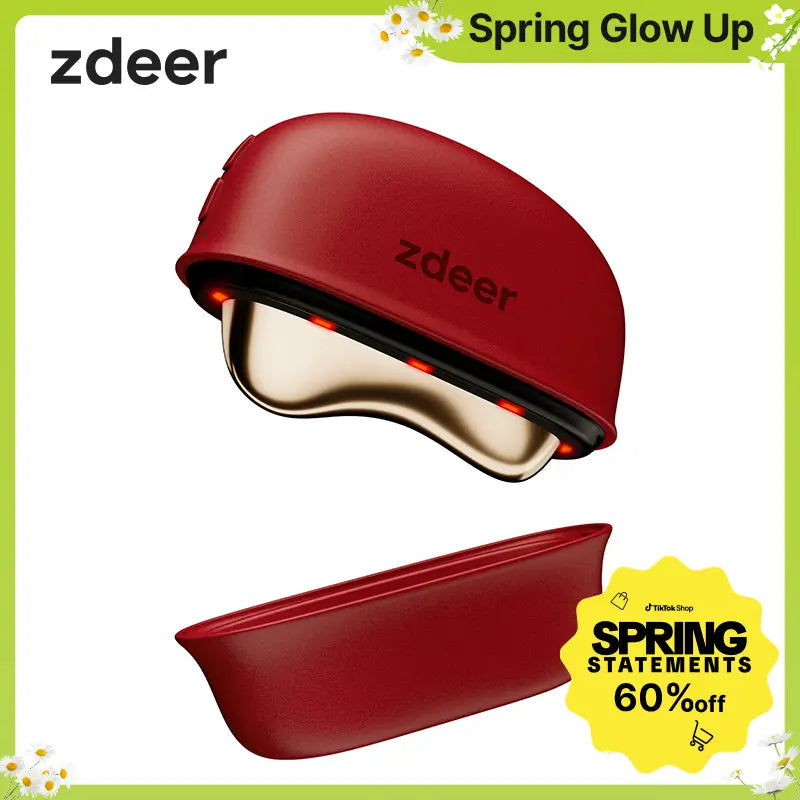 Zdeer LED Red Light Therapy Face & Neck Massager – Heated Gua Sha Facial Sculpting Device with Vibration for Firming & Lifting, Perfect Christmas & Valentine’S Day Gift for Her