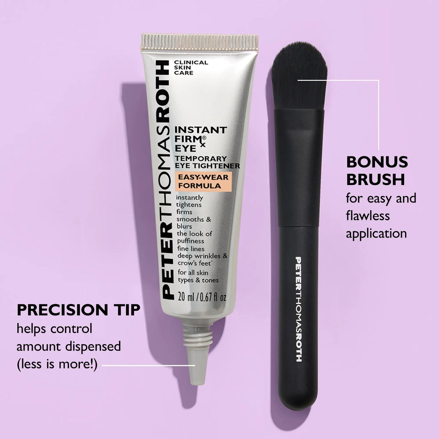 Peter Thomas Roth Instant Firmx Easy Wear Eye Tightener, Neutralizing Sheer Tint, Brush Included