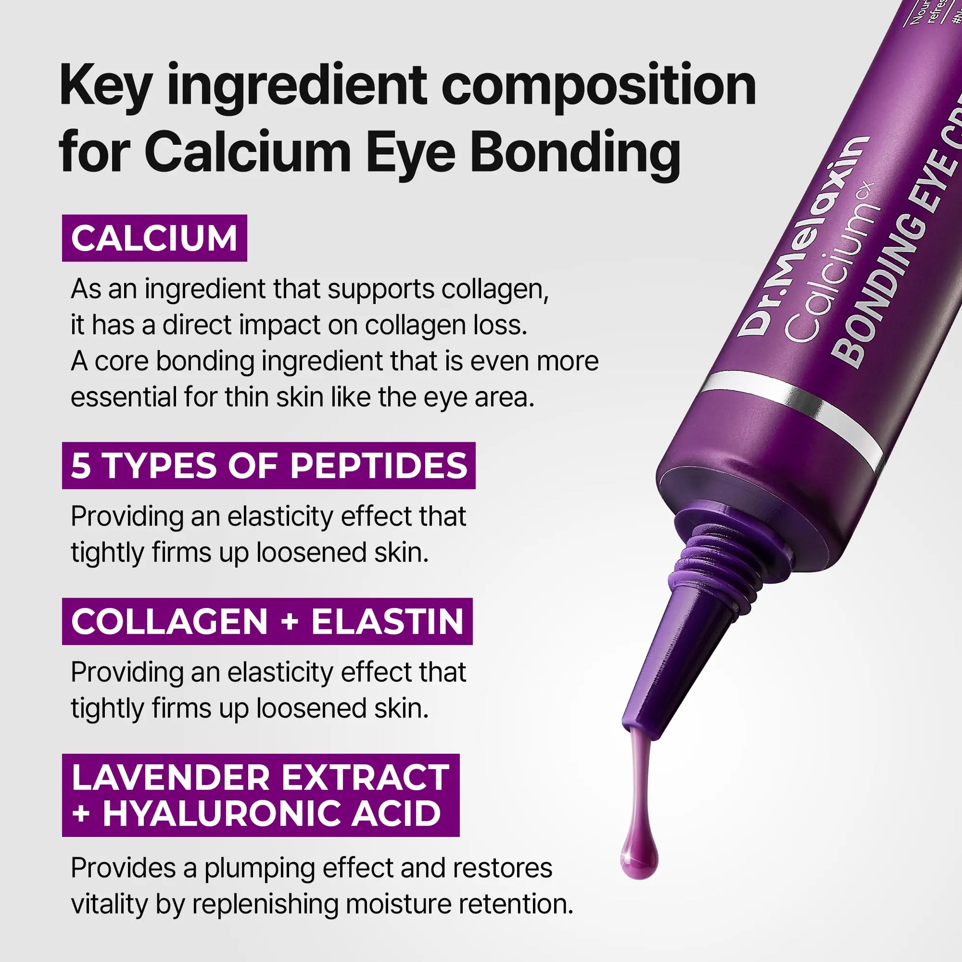 [Dr.Melaxin Official] Calcium Bonding Eye Cream Formulated for Sunken Under-Eyes, Sagging Eye Bags, and Fine Lines