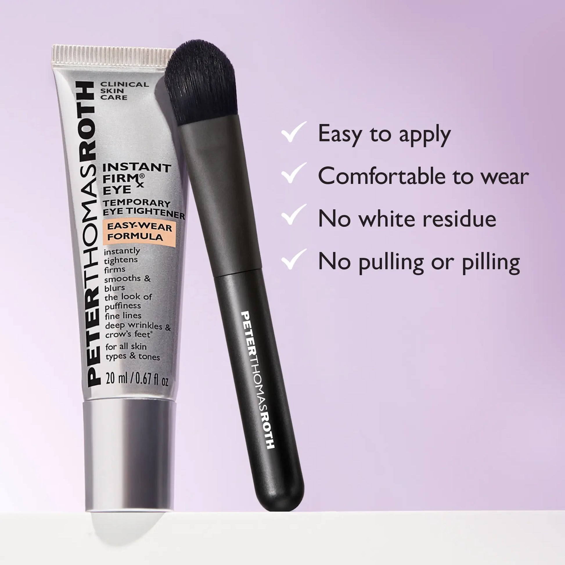 Peter Thomas Roth Instant Firmx Easy Wear Eye Tightener, Neutralizing Sheer Tint, Brush Included