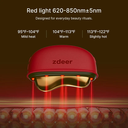 Zdeer LED Red Light Therapy Face & Neck Massager – Heated Gua Sha Facial Sculpting Device with Vibration for Firming & Lifting, Perfect Christmas & Valentine’S Day Gift for Her