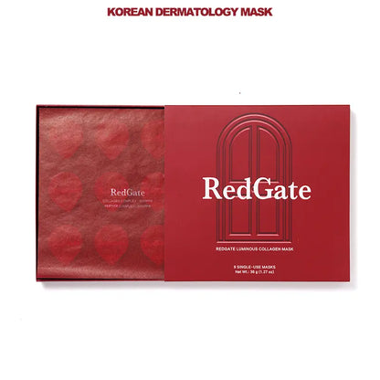 Redgate Korean Dermatology Luminous Collagen Mask (9Ea) |Deep Collagen Power Boosting Mask | Tear-Off Facial Mask for Firm Skin Repair