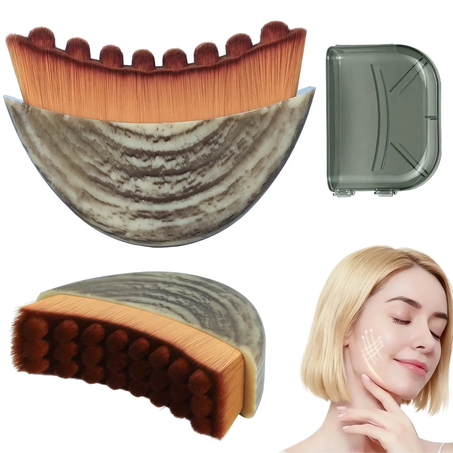 Cotsoco Lymphatic Contour Face Brush for Jawline & Chin Sculpting, Dry Brushing Massager for Lymphatic Drainage & Facial Fatigue Relief, Ergonomically Designed to Fit the Skin Precisely, Gift for Women, Valentine'S Day Gift
