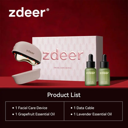 Zdeer LED Red Light Therapy Face & Neck Massager – Heated Gua Sha Facial Sculpting Device with Vibration for Firming & Lifting, Perfect Christmas & Valentine’S Day Gift for Her