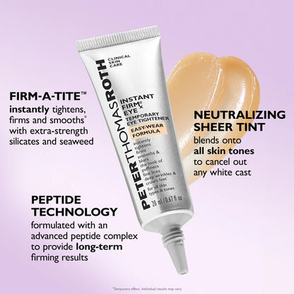 Peter Thomas Roth Instant Firmx Easy Wear Eye Tightener, Neutralizing Sheer Tint, Brush Included